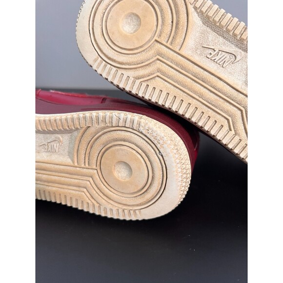 2018 NIKE AIR FORCE 1‎ GS LOW TEAM RED BURGUNDY SUMMIT WHITE GOLD 314192-613 7Y - Picture 11 of 16
